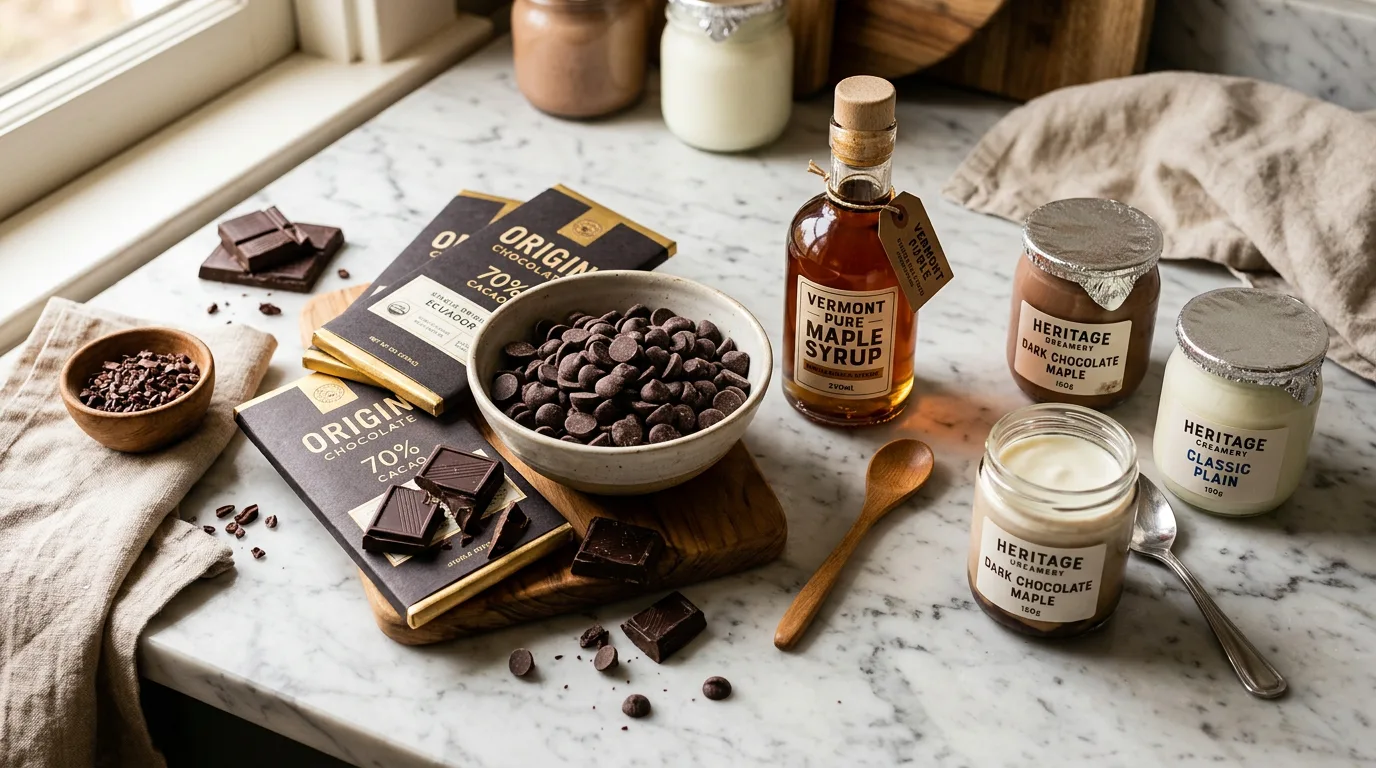 Chocolate and maple syrup
